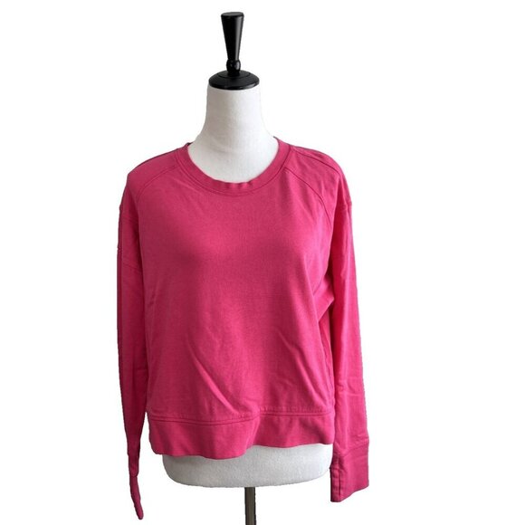 Sweaty Betty After Class Sport Sweatshirt Women's SZ 10 Hot Pink Casual Pullover - Picture 1 of 10